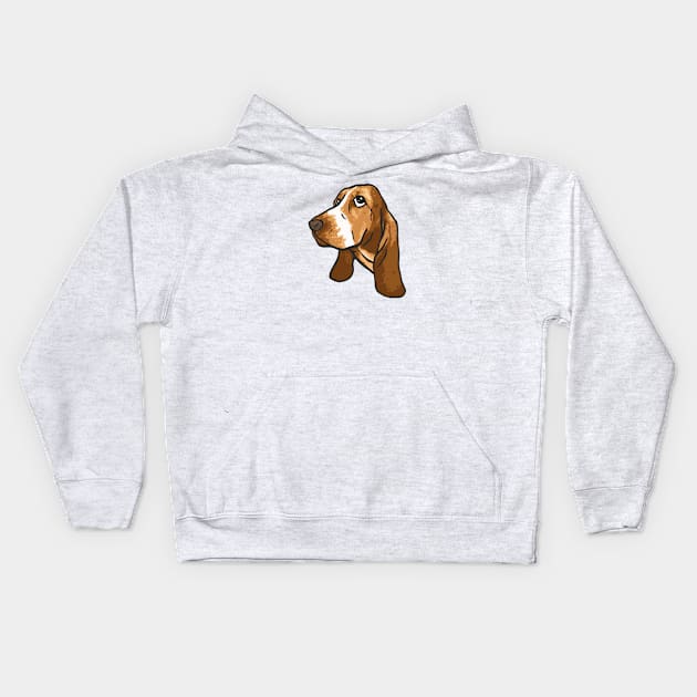 Basset Hound Dog Kids Hoodie by PetinHeart